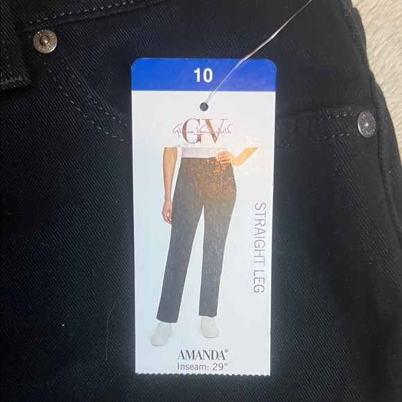 Gloria Vanderbilt Women's Black Straight Leg Jeans sz 10 x 29” - Picture 2 of 12